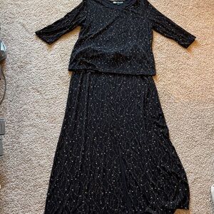 Chic Black Top with Gold Pattern